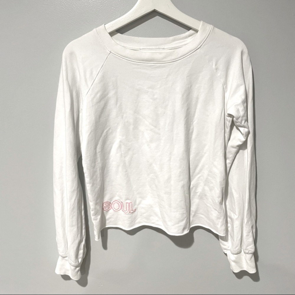 NWT Nation LTD X SoulCycle White Crop Sweatshirt
